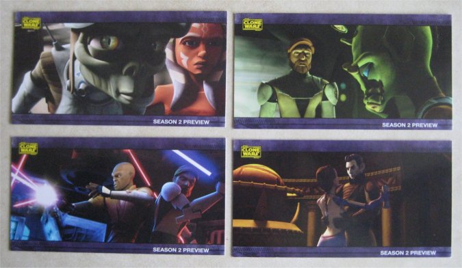 Star Wars Clone Wars Widevision Complete S2 Sneak Preview Chase Card Set PV1-8 