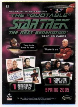 Star Trek TNG Quotable Promo Card BP